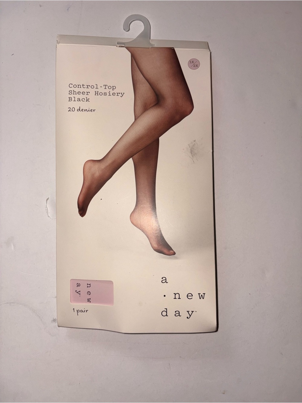 NWT A New Day size 1X/2X Control-Top Sheer Hosiery Black 20 Denier 1 Pair